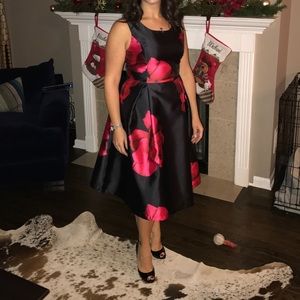 Fit and flare tea length dress-Perfect for a holiday party